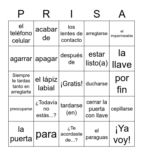 ¡Lotería! - 5.1 Bingo Card