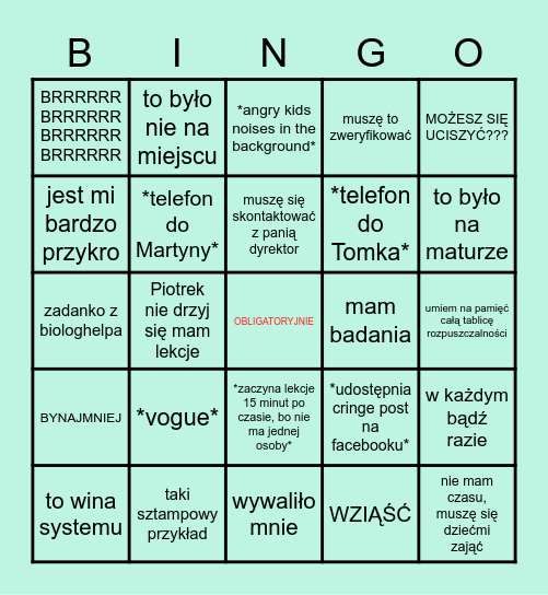 3E MIERNIK BINGO Card