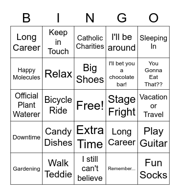 Dr. Dean Retires! Bingo Card