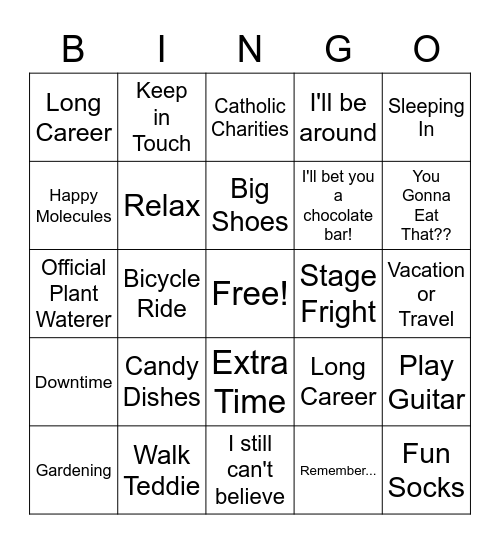 Dr. Dean Retires! Bingo Card