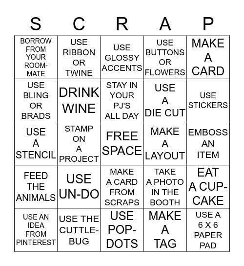 GIRLS JUST WANNA HAVE FUN BINGO Card