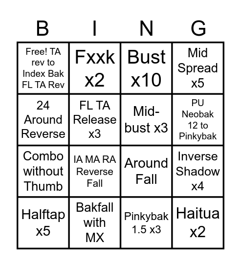 PS Bingo Card