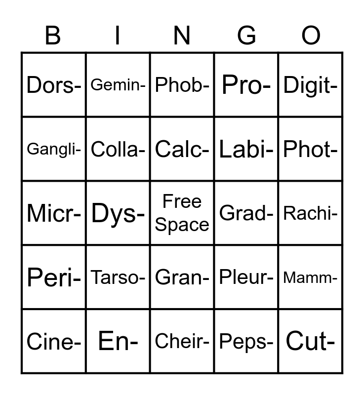 Dean Vaughn Lesson 9 Bingo Card