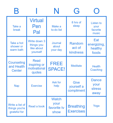 SELF-CARE DAY Bingo Card