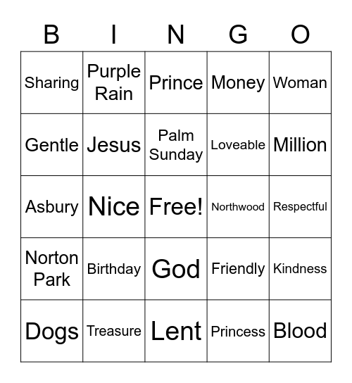 Jesus FaceTime for March Bingo Card