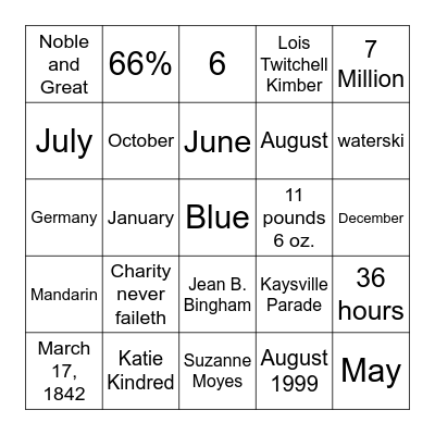 This Is Us Bingo Card