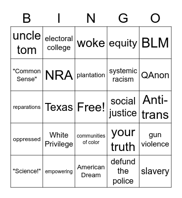 Kendi Bingo Card