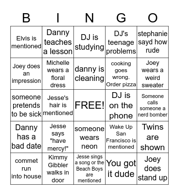 Full House Bingo! Bingo Card