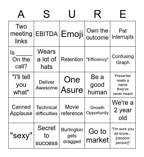 Webinar Bingo Card