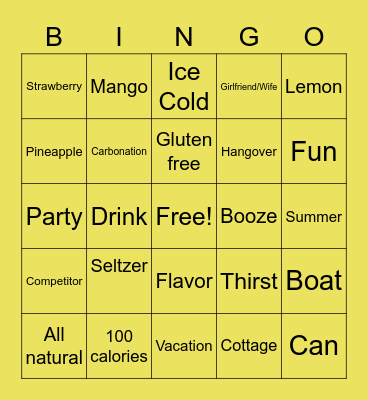 Mike’s Seltzer Bingo Card