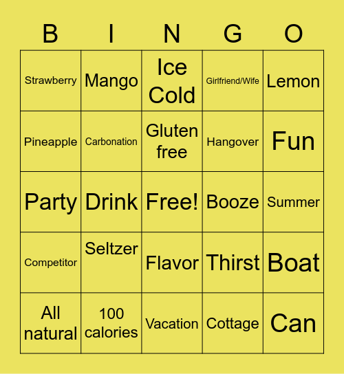 Mike’s Seltzer Bingo Card