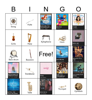 Musical Bingo Card