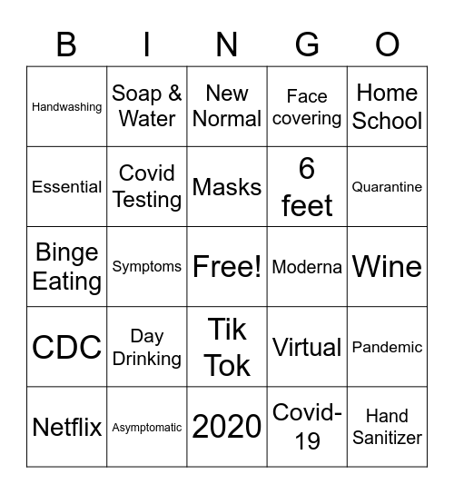 Covid ROAST 2021! Bingo Card