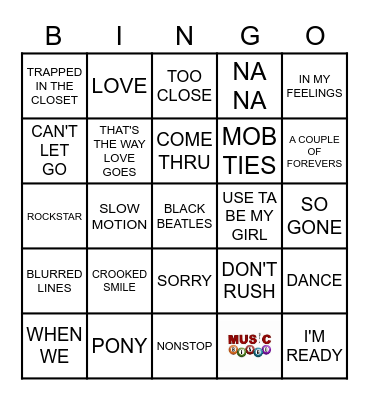 ETH0500     KAMIKAZI KARAOKE Bingo Card