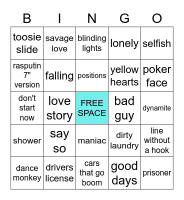 TikTok Bingo Card