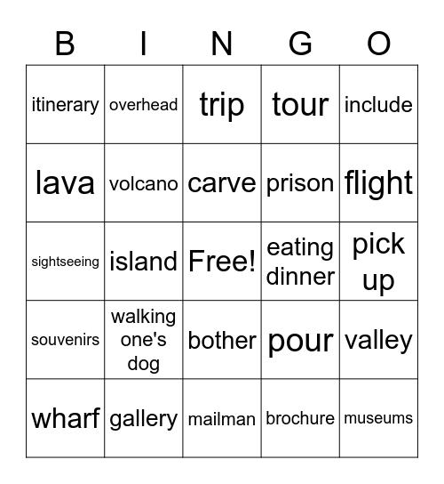 Unit 12 Bingo Card