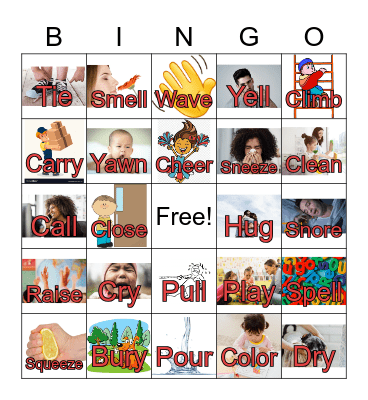 Verbs (regular past tense -d) Bingo Card