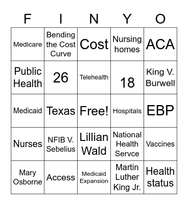 Finance YO! Bingo Card