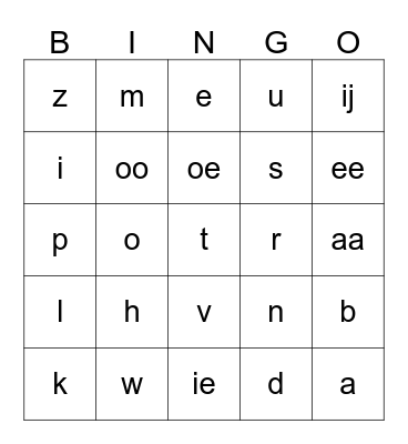 letters tot kern 4 Bingo Card