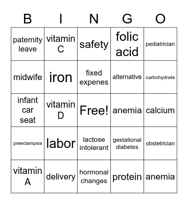 Chapter 5 review Bingo Card