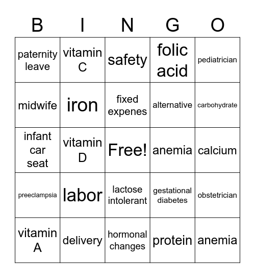 Chapter 5 review Bingo Card