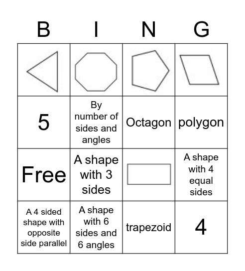 Mrs. B Class - Polygon Bingo! Bingo Card