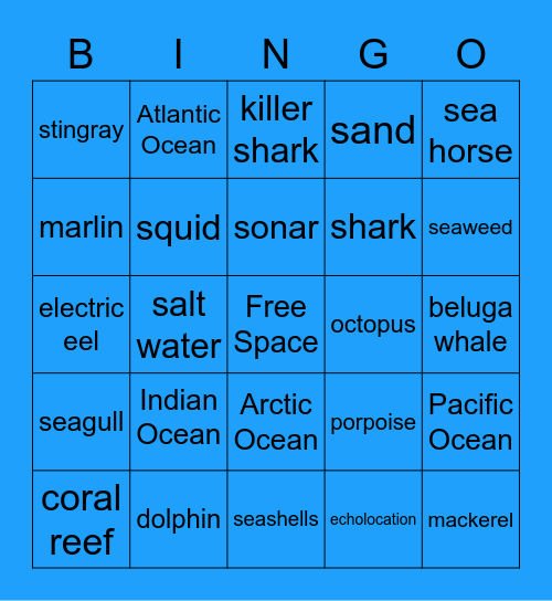 Ocean Bingo Card