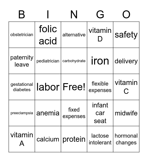 Chapter 5 review Bingo Card