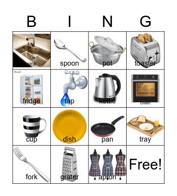 Kitchen Bingo Card
