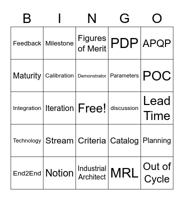 DDMS Bingo Card