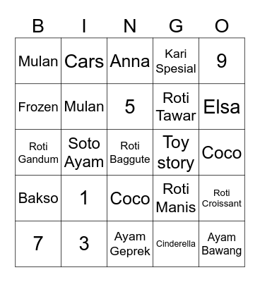 Shuhua Bingo Card