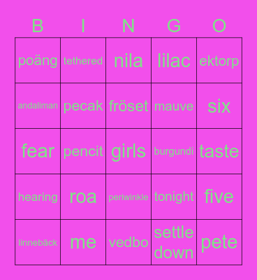 bemxbem Bingo Card