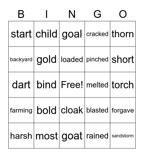 Game Day! Bingo Card