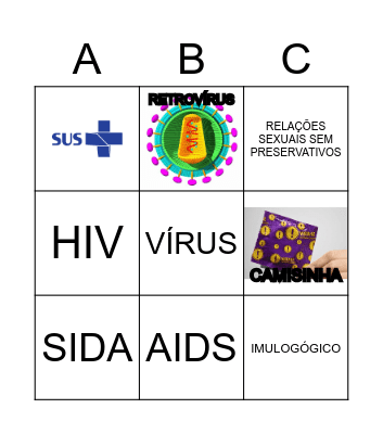 SÍNDROME DA IMUNODEFICIÊNCIA ADQUIRIDA Bingo Card