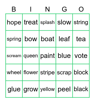 review bingo Card