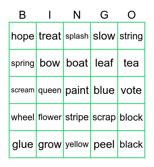 review bingo Card