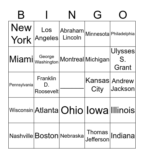 Atomic Sounds Bingo/Trivia Bingo Card