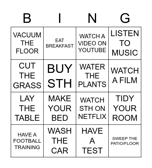 WHAT HAVE YOU DONE? Bingo Card