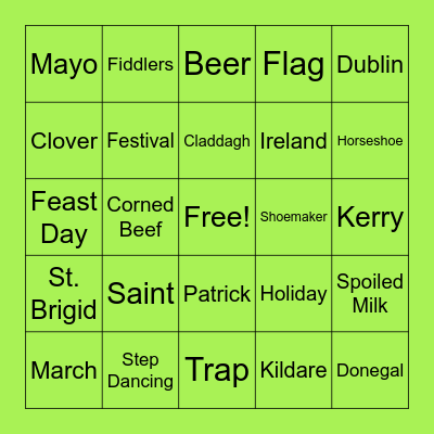 CEILIDH Bingo Card