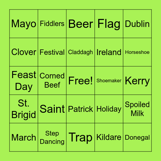 CEILIDH Bingo Card