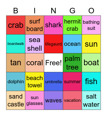 Beach Bingo! Bingo Card