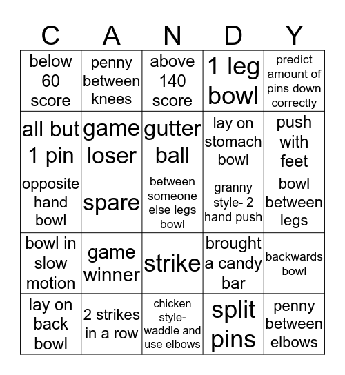 Bowling Bingo! Bingo Card