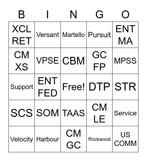 XDS BINGO! Bingo Card