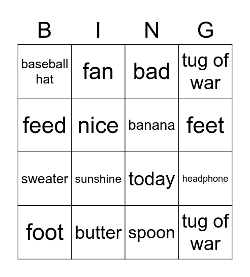 Antonio Bingo Card