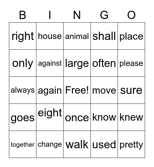 Fundations-unit 7 wk 1 Bingo Card