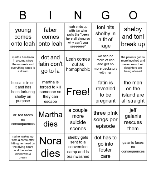 season 2 worst case senario bingo Card