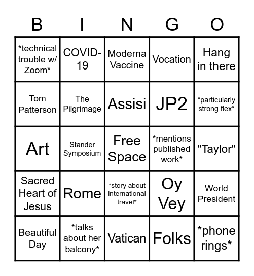 SAAZ Bingo 2.0 Bingo Card