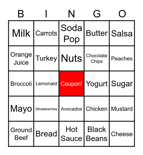 CNCC Grocery Bingo Card