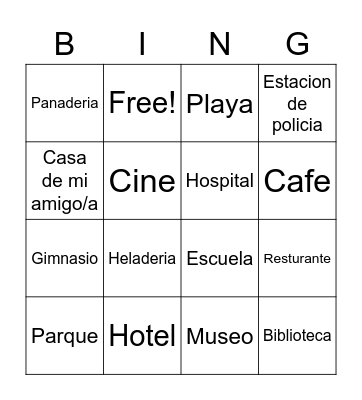 Adonde Vas 2.0 Bingo Card