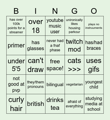 abbie culture Bingo Card